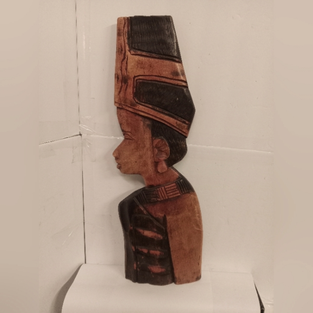 Ghana Female Figurine Wood Carved Wall Art 18" Uniquely Handcrafted